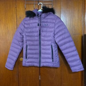 Bench Purple Puffer Jacket with Black Accents